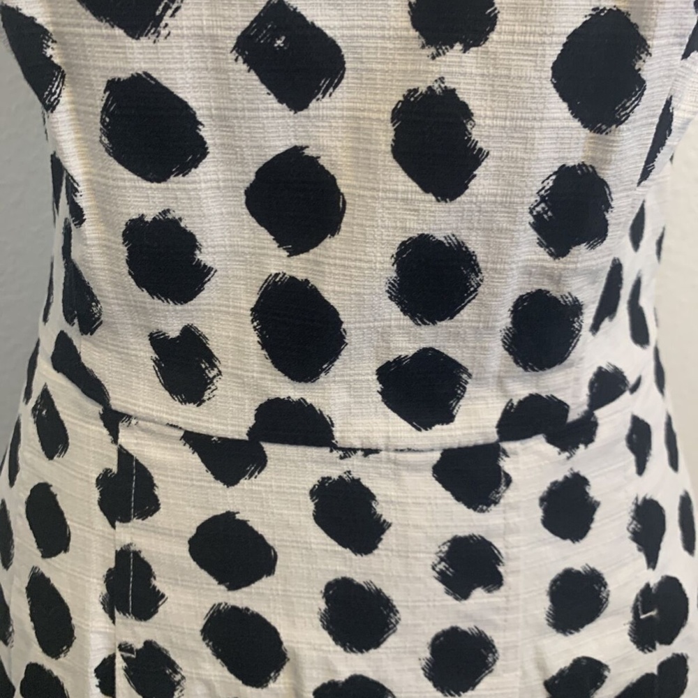 Vintage White House Black Market White Polka Dots Party Sun Dress Women's Size 2 - Picture 10 of 14